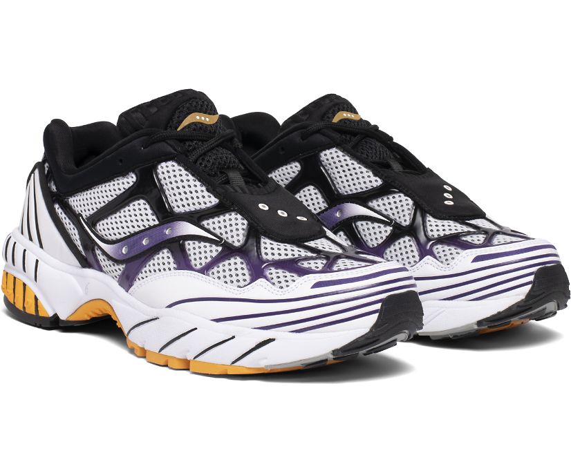 Women's Saucony Grid Web Originals White / Purple / Yellow | Singapore 010PJJQ